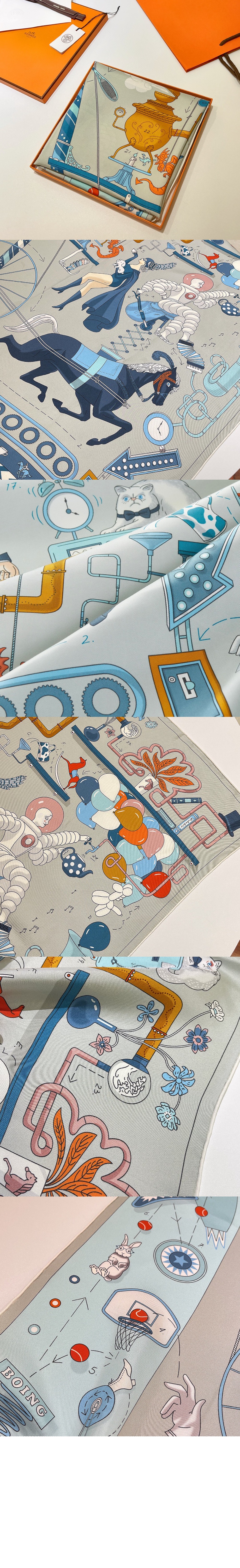 에르메스 Tea for Two 스카프 90