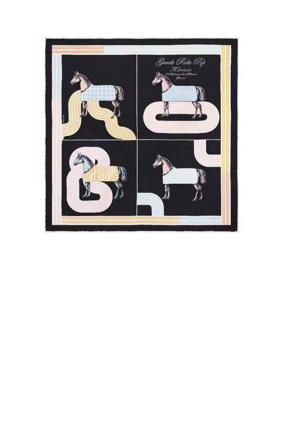 에르메스 Gavroche 90Garde-Robe Pop Détail 스카프 90