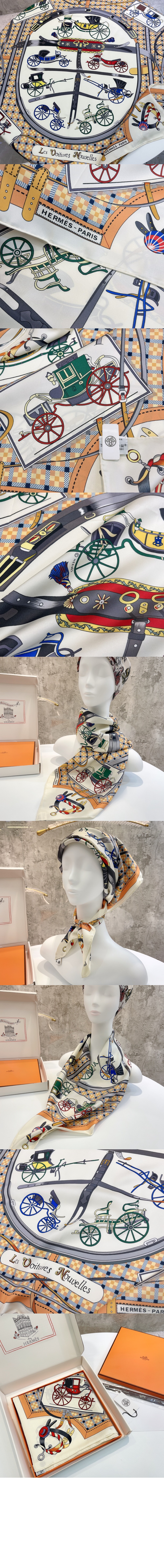 에르메스 Les Voitures Nouvelles 스카프 90
