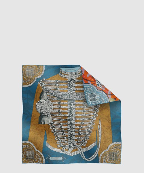 에르메스 Brandebourgs Fleuris 더블 페이스 스카프 90