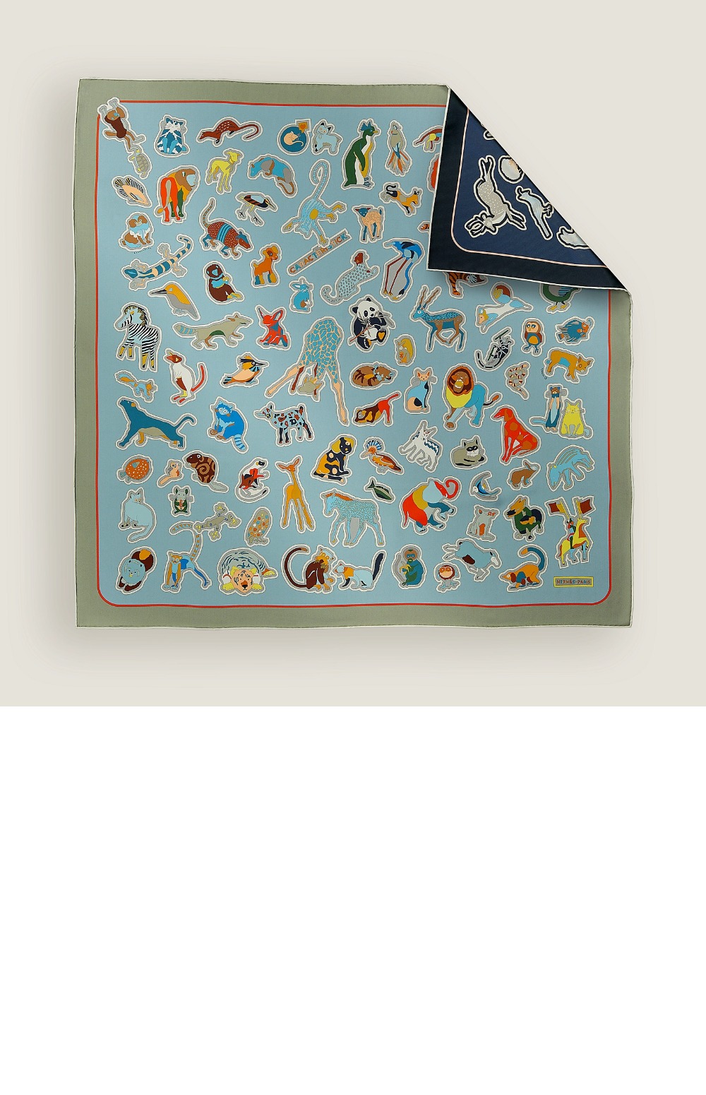 에르메스 Caracteristick 더블 페이스 스카프 90