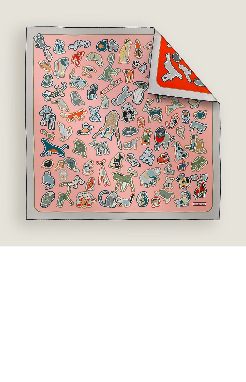 에르메스 Caracteristick 더블 페이스 스카프 90