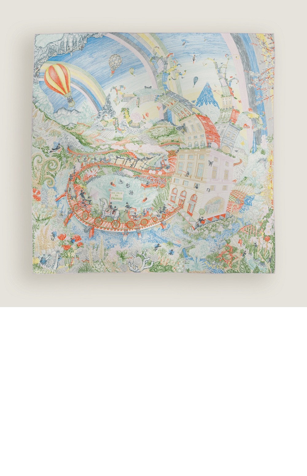 에르메스 Les Folies du Faubourg 스카프 90