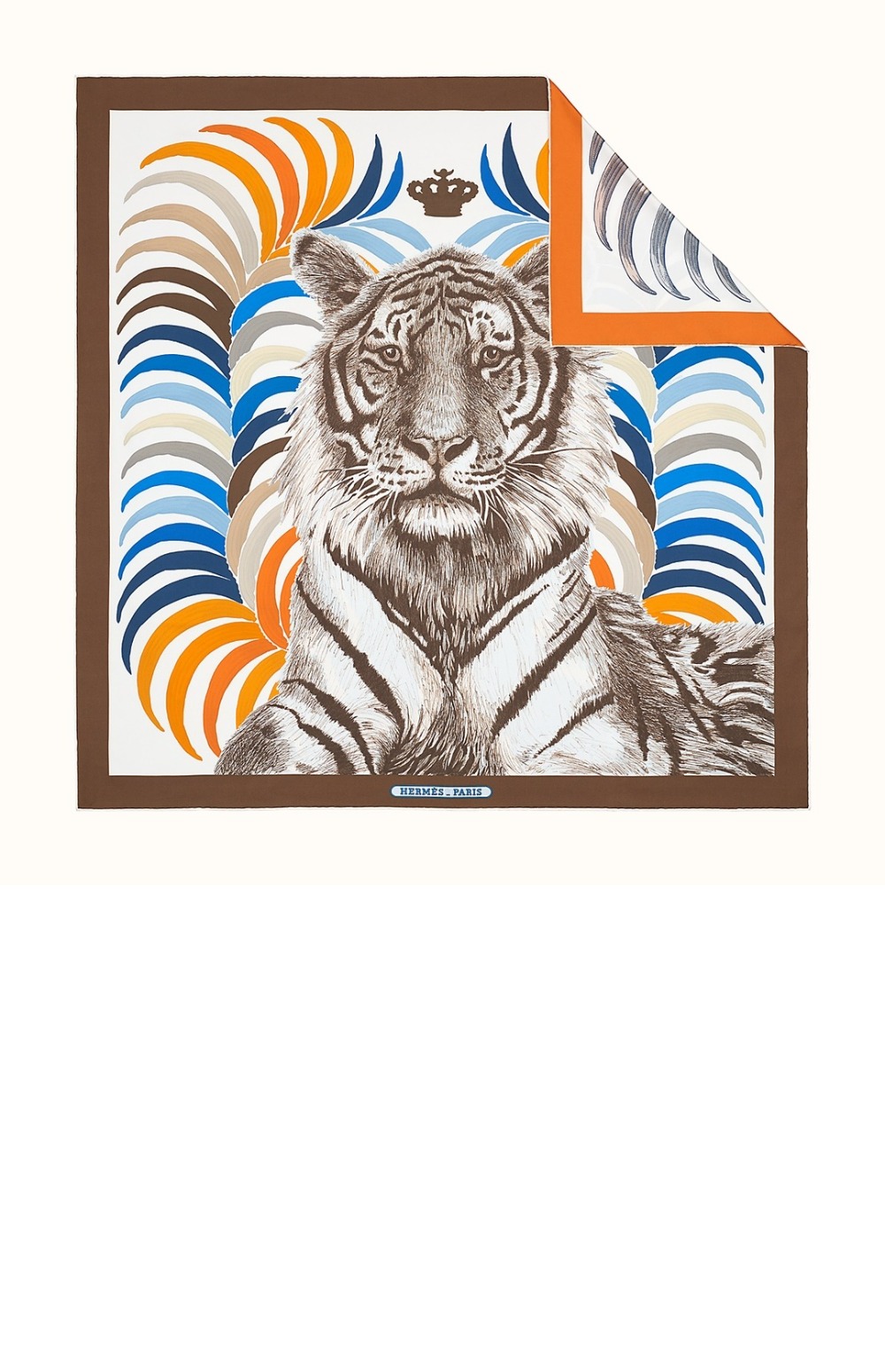 에르메스 Tigre Royal 더블 페이스 스카프 90