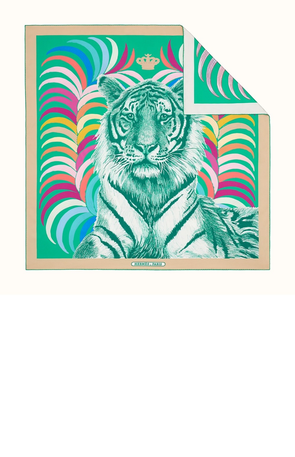 에르메스 Tigre Royal 더블 페이스 스카프 90