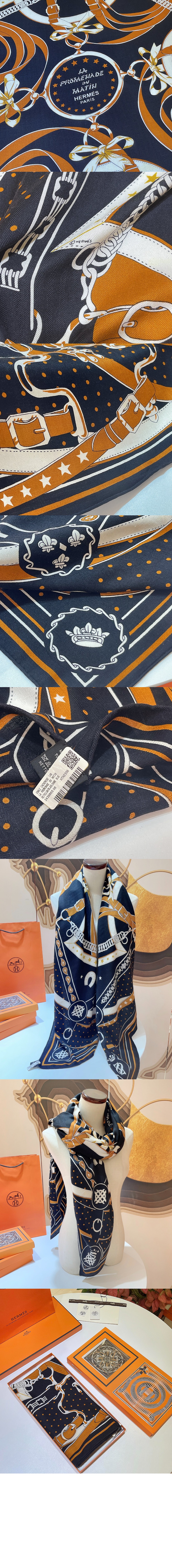 에르메스 La Promenade du Matin Bandana 숄 140