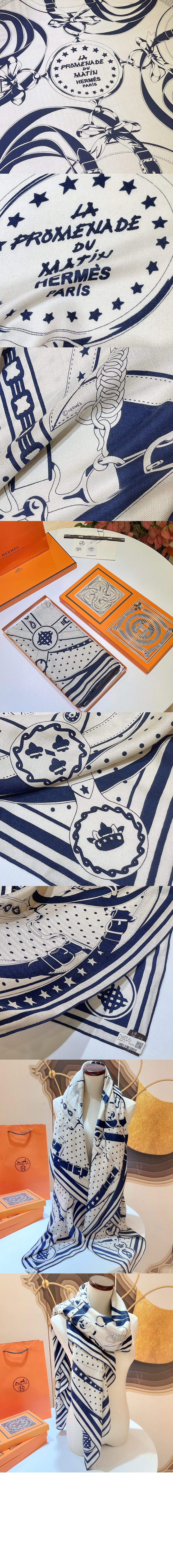 에르메스 La Promenade du Matin Bandana 숄 140