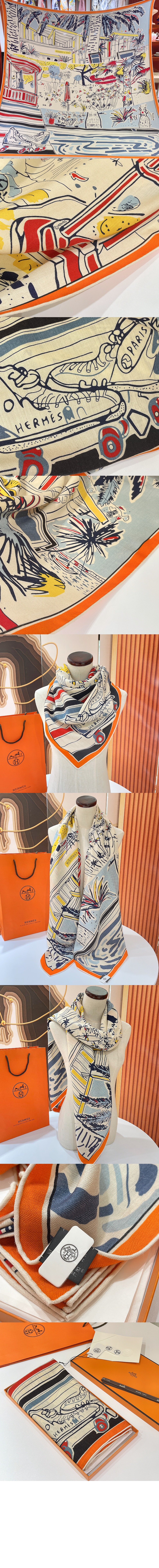 에르메스 Rayures d'Ete 숄 140