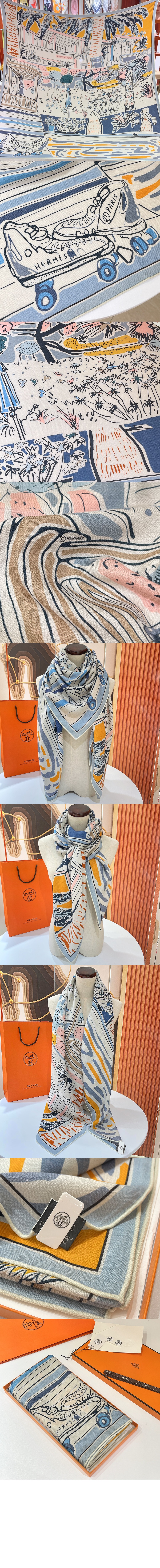 에르메스 Rayures d'Ete 숄 140