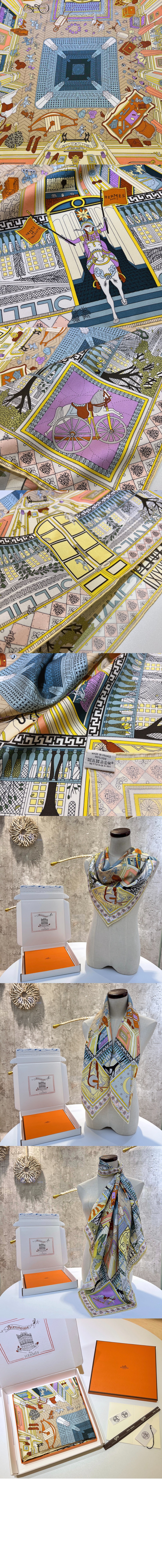 에르메스 Objets de Curiosite 스카프 90