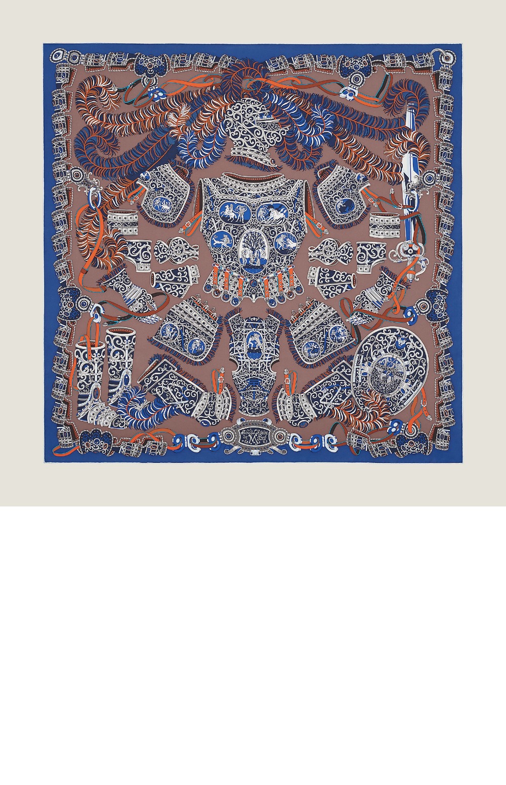 에르메스 Sous l'Egide de Mars wash 스카프 90