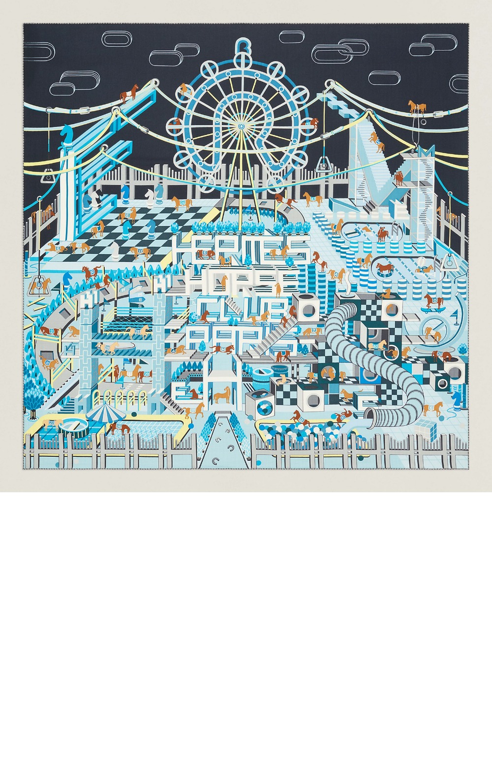 에르메스 Horse Racing Club 스카프 90