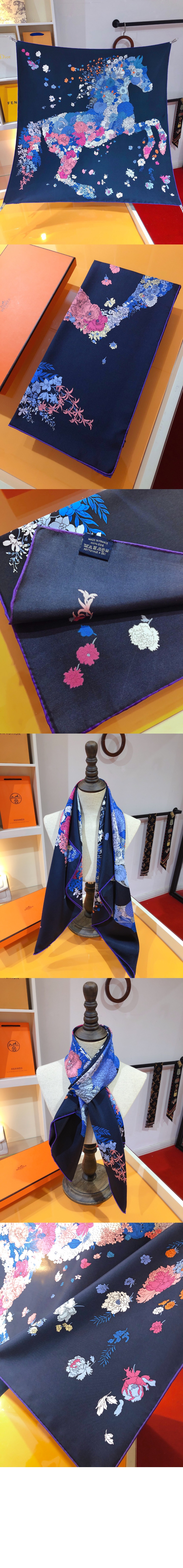 에르메스 Robe Legere 스카프 90