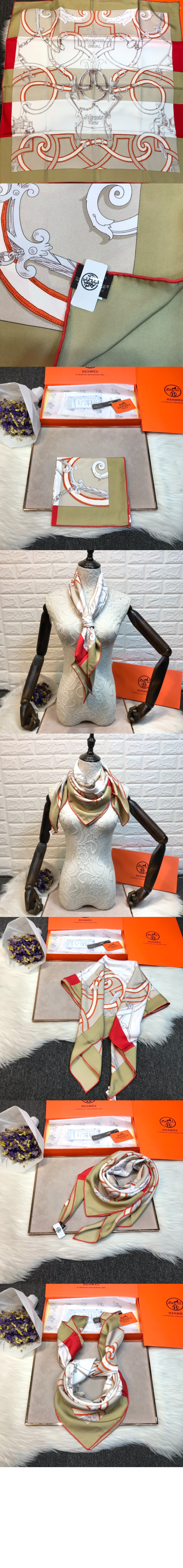 에르메스 Equestrian Instruction Striped Edition 스카프 90