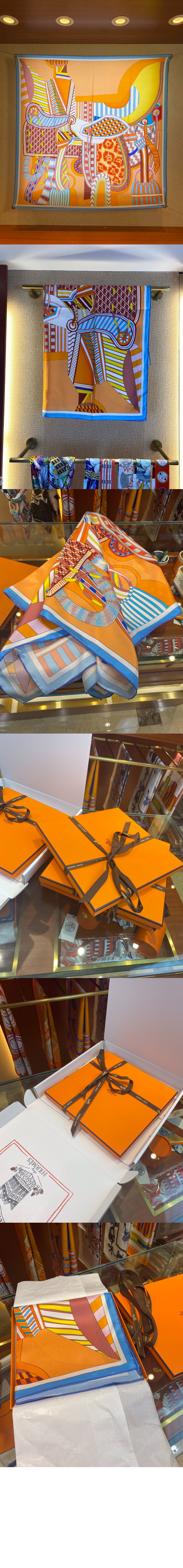 에르메스 La Selle Imaginair 스카프 90