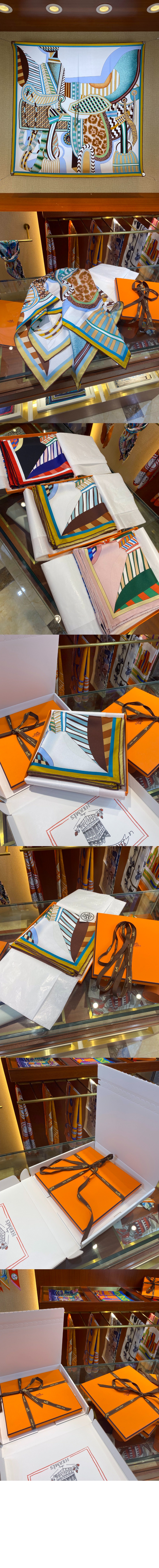 에르메스 La Selle Imaginair 스카프 90