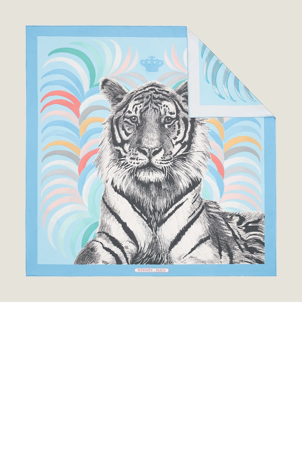 에르메스 Tigre Royal 더블 페이스 스카프 90