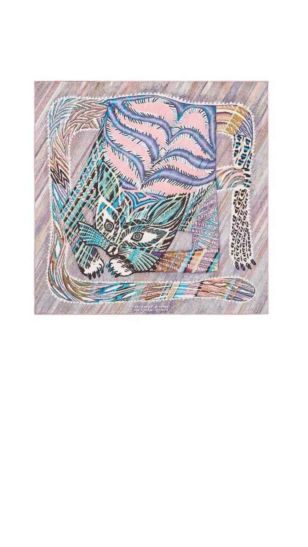 에르메스 Le Chat Carre 스카프 90