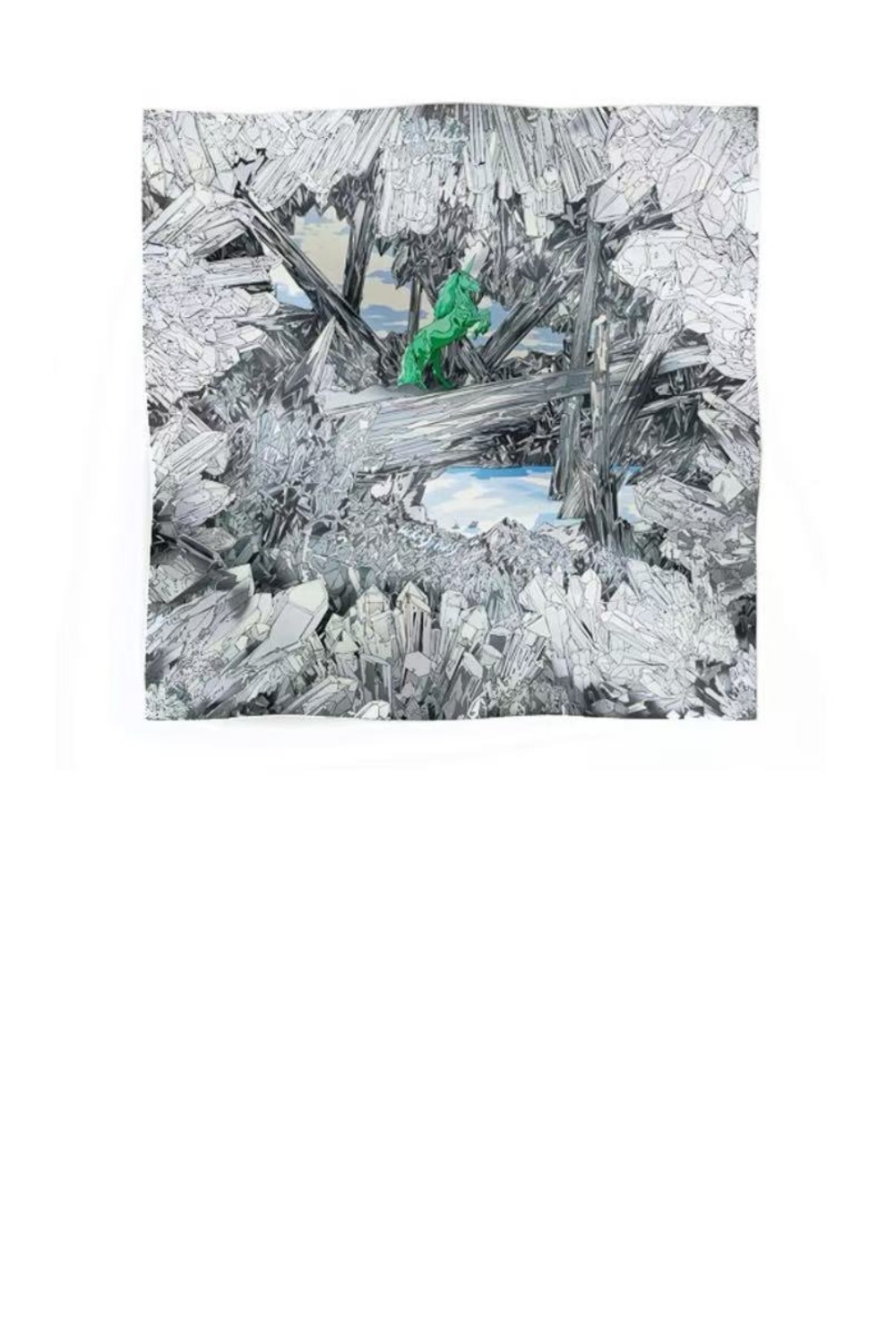 에르메스 La Vallee de Cristal 스카프 90