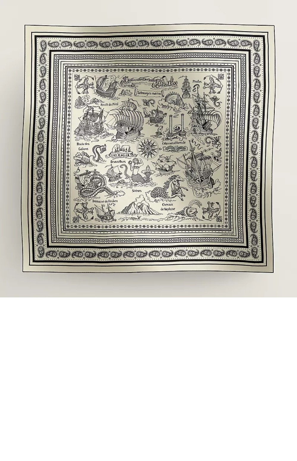 에르메스 Tatouages Marins Bandana 숄 140