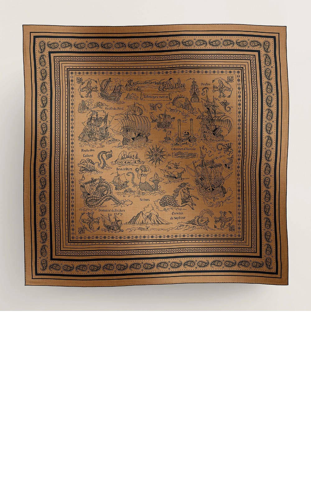 에르메스 Tatouages Marins Bandana 숄 140