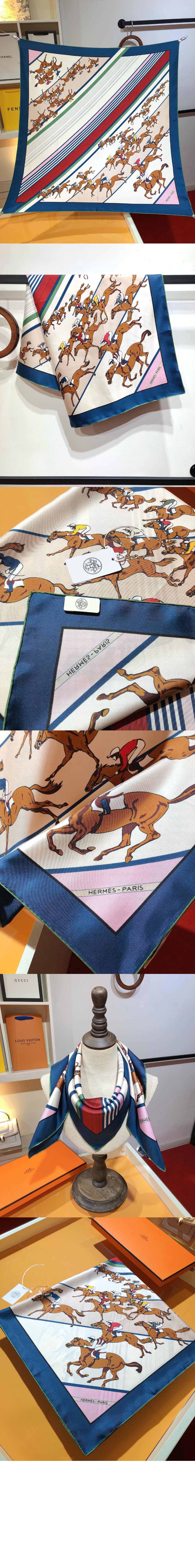 에르메스 Les Courses 스카프 90