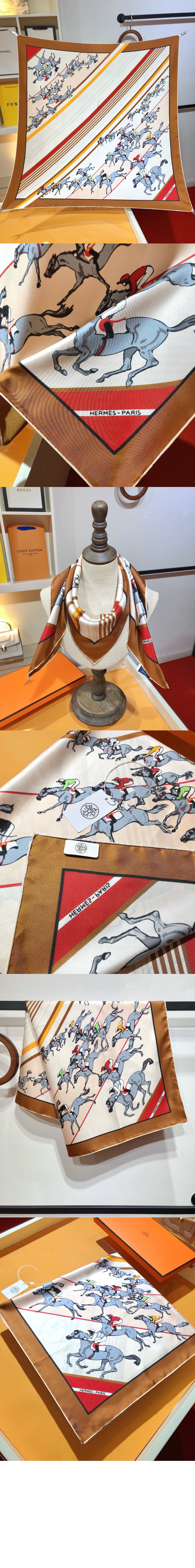 에르메스 Les Courses 스카프 90