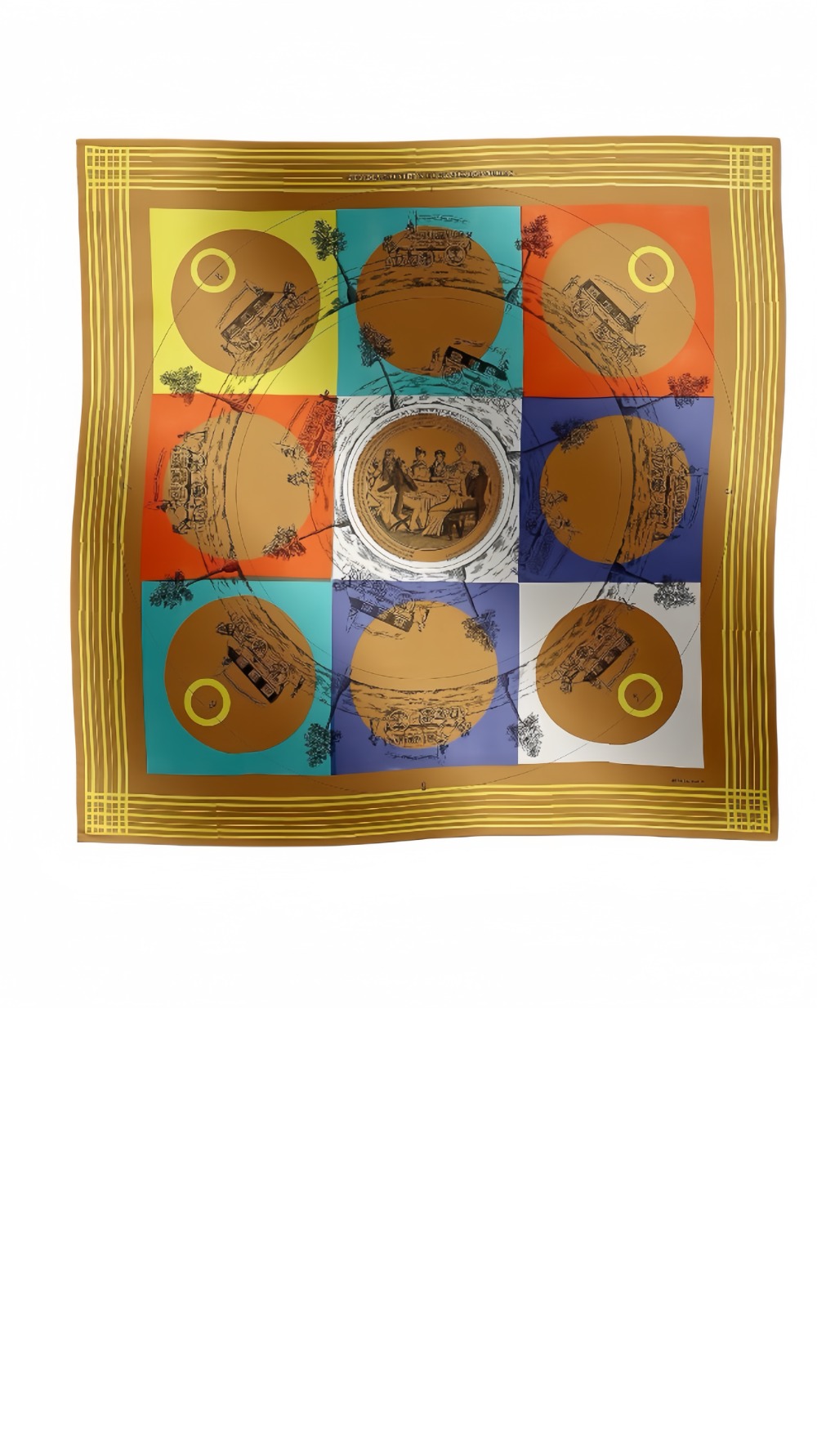 에르메스 Jeu des Omnibus et Dames Blanches au Tampon 스카프 140