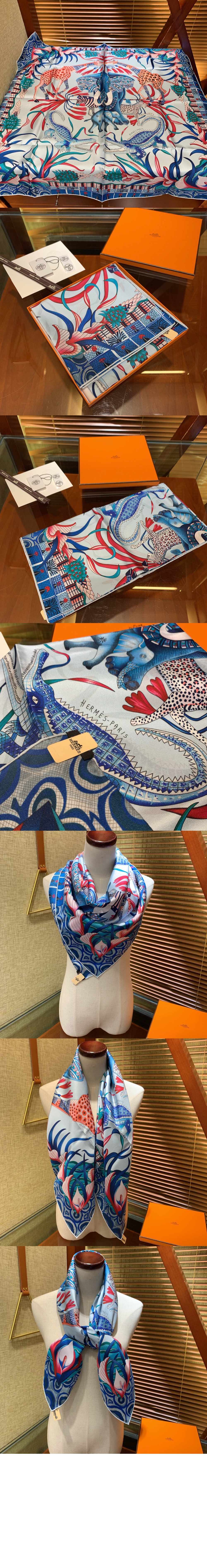 에르메스 Zambezi River Festival 스카프 90