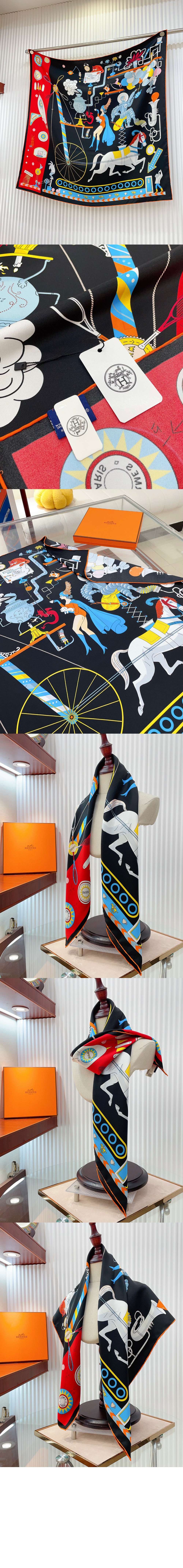 에르메스 Afternoon Tea for Two 스카프 90