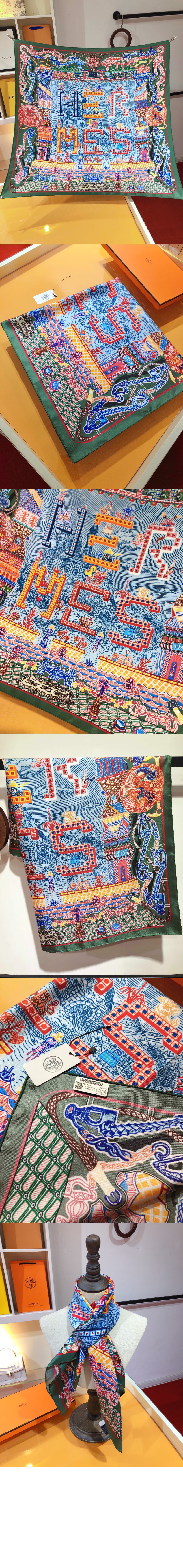 에르메스 Planifleurs 스카프 90