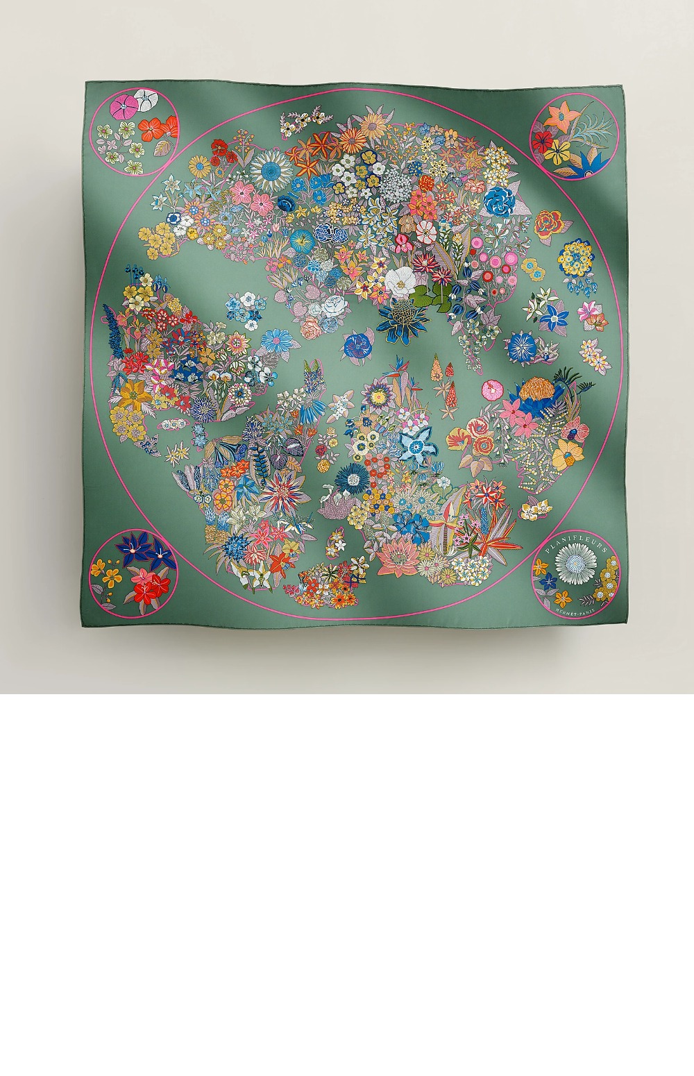 에르메스 Planifleurs 스카프 90