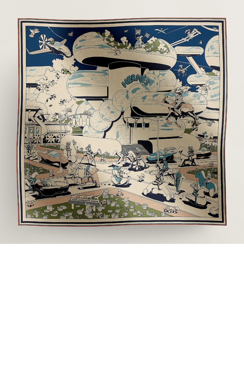 에르메스 Les Roues de Phaeton Bandana 숄140