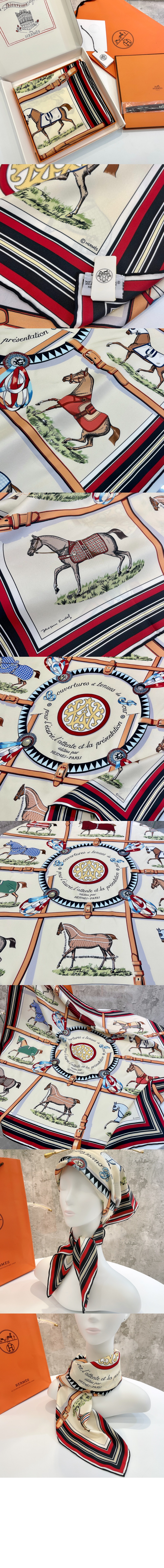 에르메스 Couvertures et Tenues de Jour 포에버 스카프 90