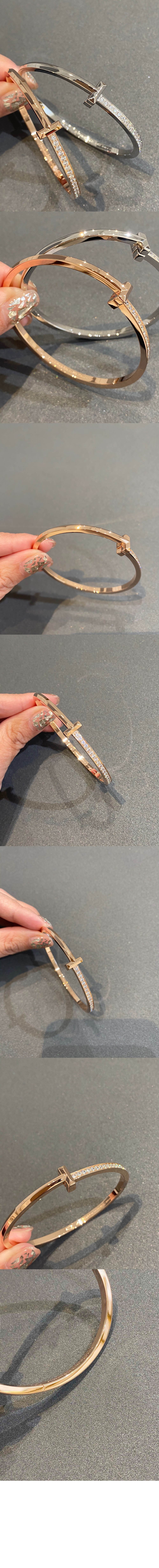 티파니앤코 T1 네로우 다이아몬드 힌지드 뱅글