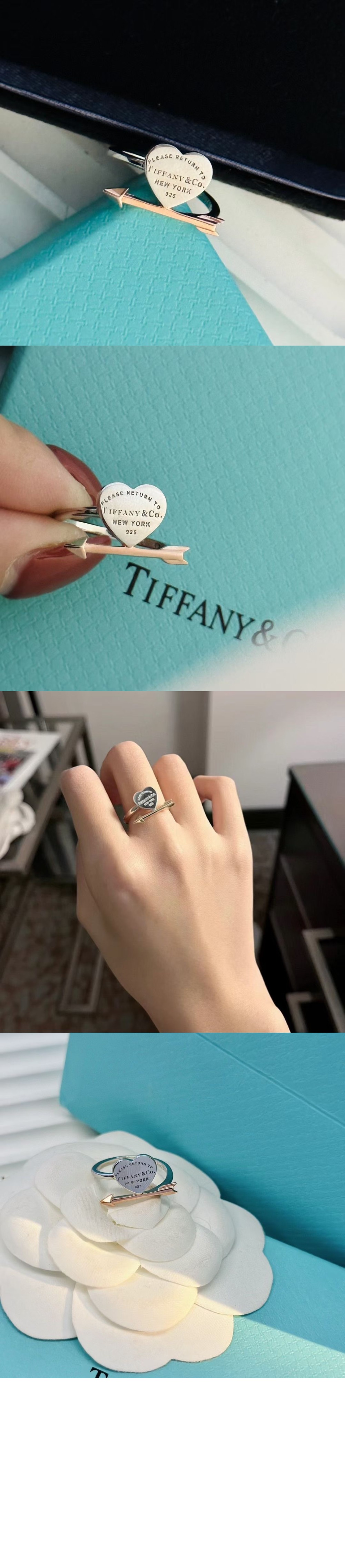 티파니앤코 러브스트럭 하트 태그 링