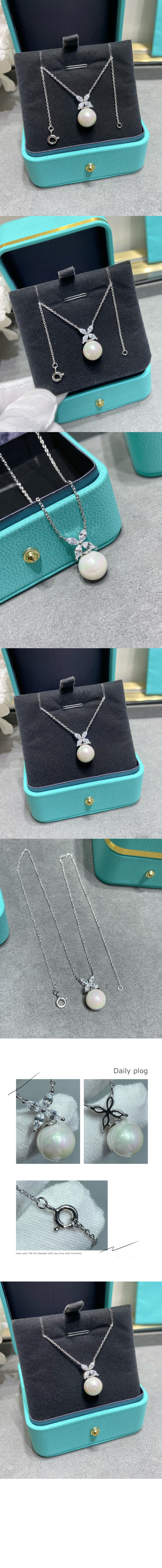 티파니앤코 진주와 다이아몬드 펜던트