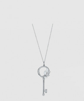 티파니앤코 플래티넘 큐빅 넝쿨 링 키 펜던트