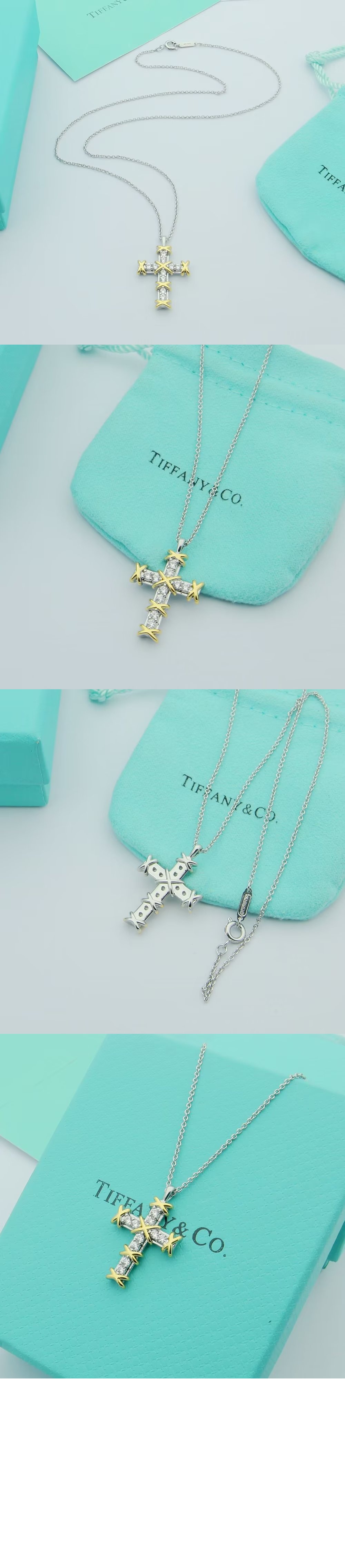 티파니앤코 텐 스톤 크로스 펜던트