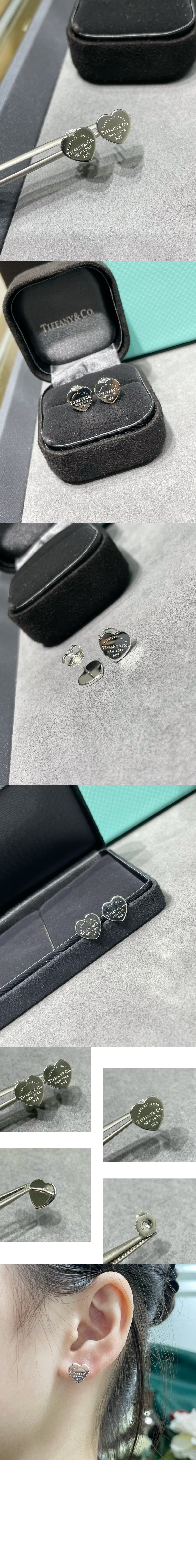 티파니앤코 하트 태그 귀걸이