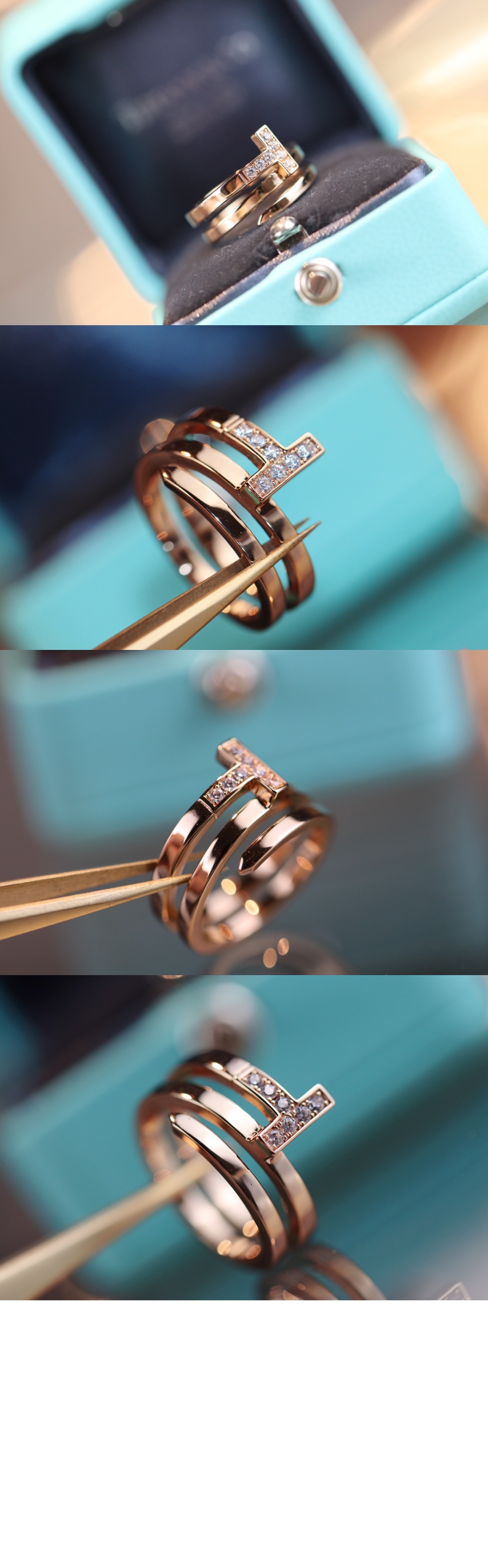 티파니앤코 로즈 골드 큐빅 반지