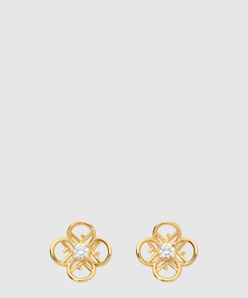 펜디 꽃 모양 이어링 8AK546