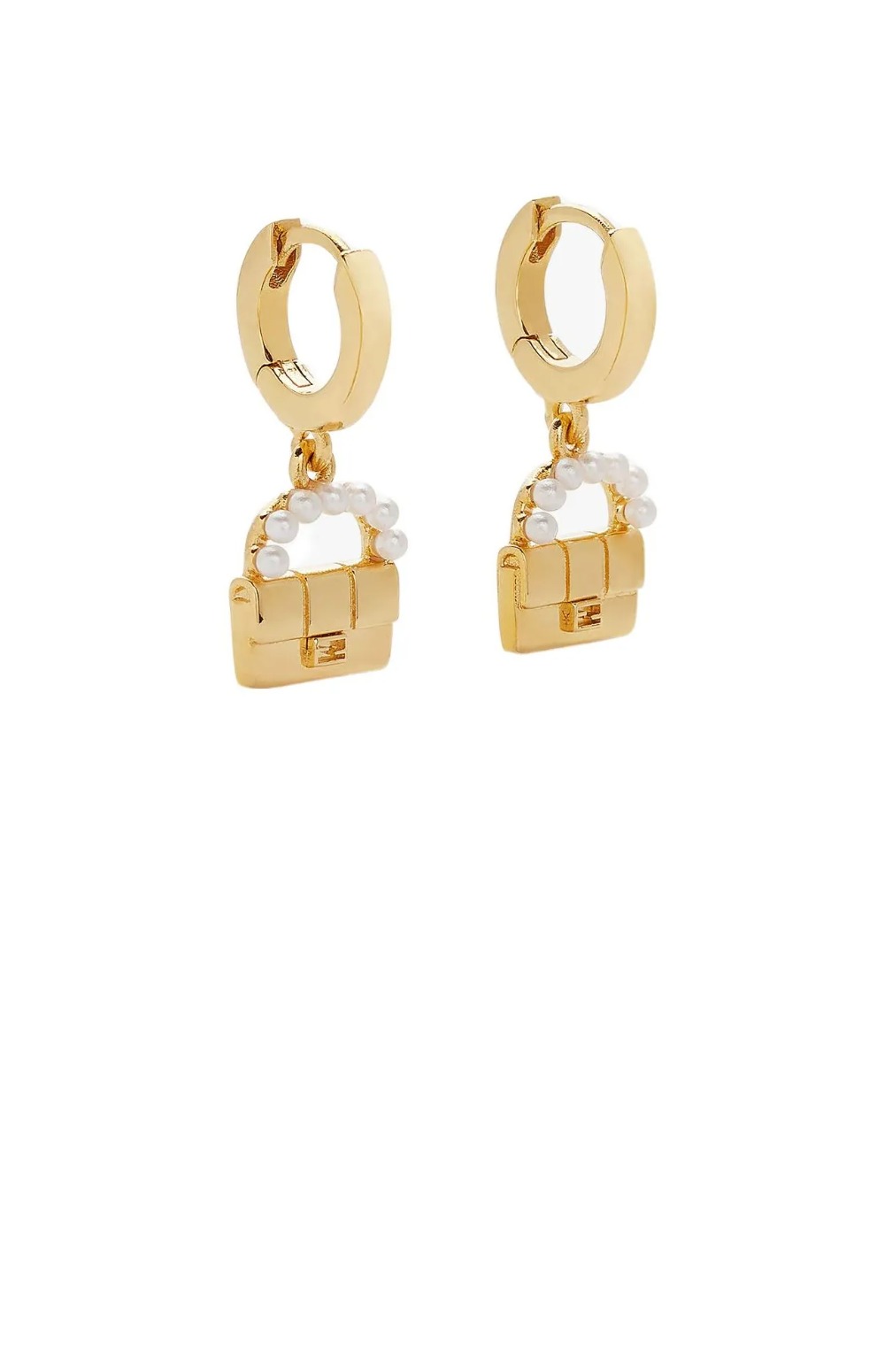 펜디 바게트 클러치 모양 진주 이어링 8AH616