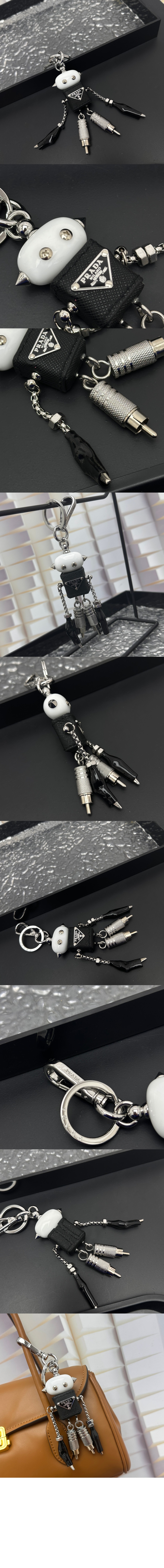 프라다 Robot 사피아노 가죽 백 참 2TR101