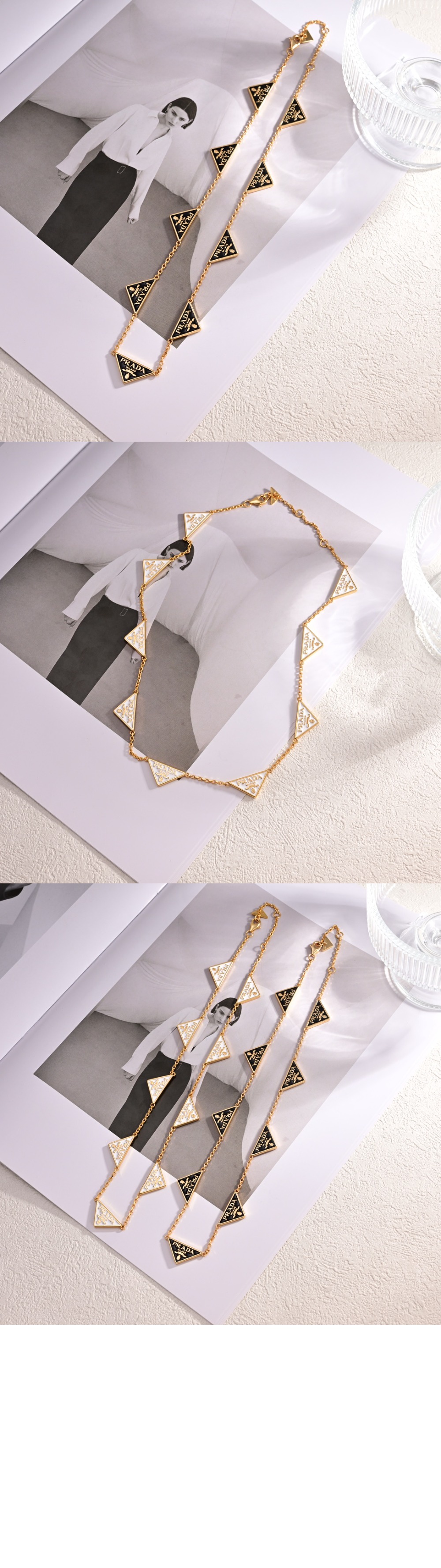 프라다 에나멜 메탈 목걸이 1IC081