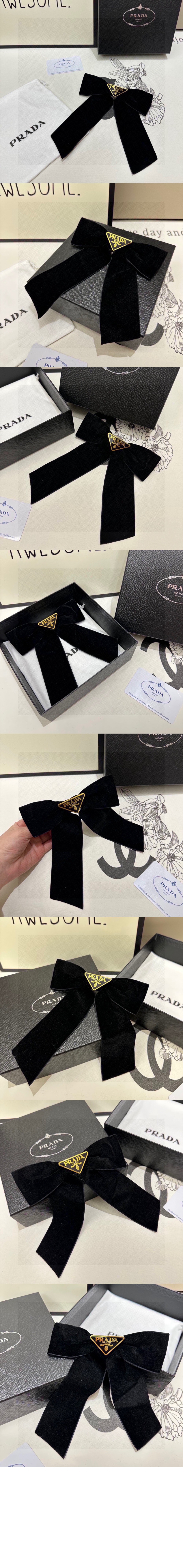 프라다 벨벳 헤어 클립 1IF154