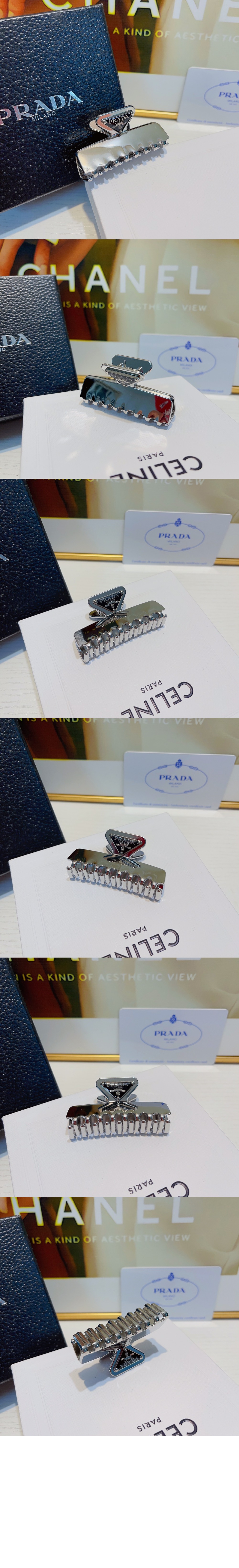 프라다 메탈 헤어 클립 1IF103