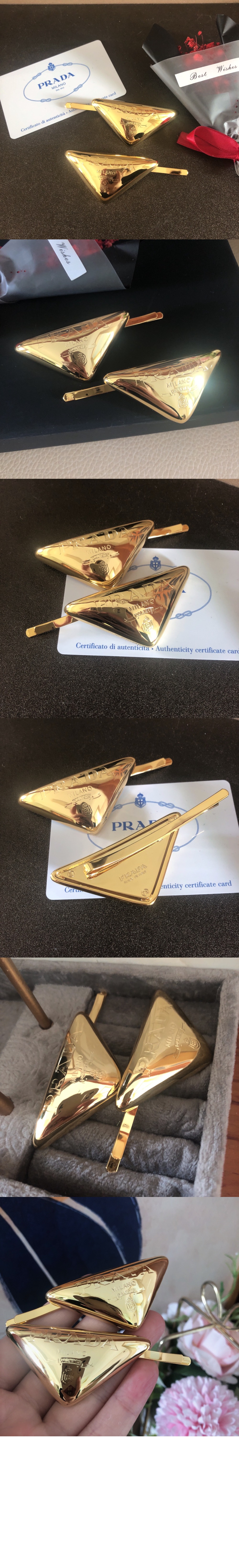 프라다 메탈 헤어 클립 1IF104