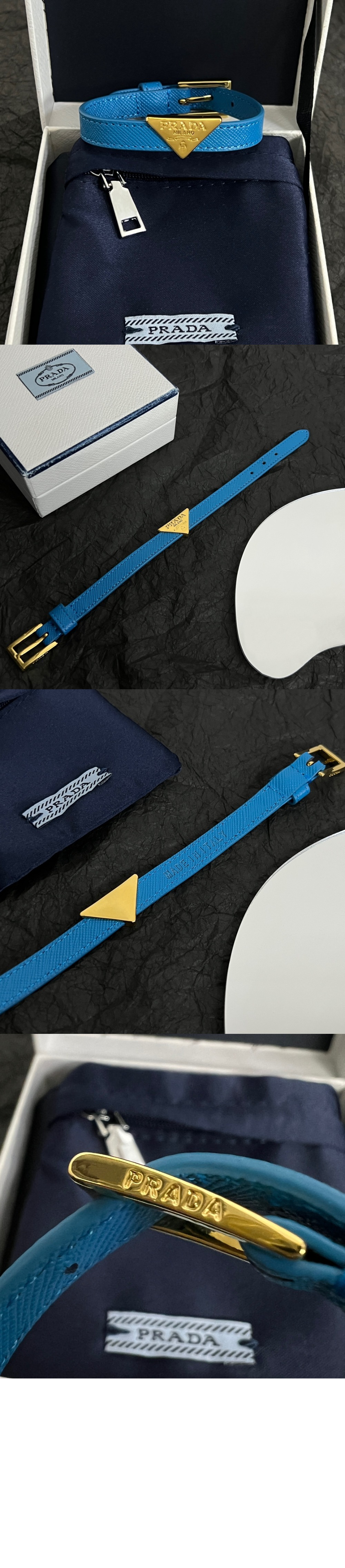 프라다 사피아노 가죽 브레이슬릿 1IB341