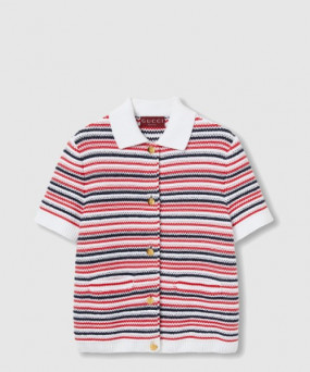 구찌 파인 울 폴로 탑